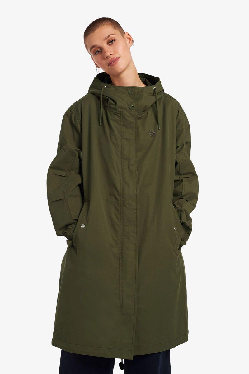 Green Fred Perry Shell Parka Women\'s Jackets | PH 1911PJJQ